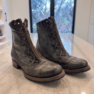 Freebird by Steven Olive Gray Moto Boots